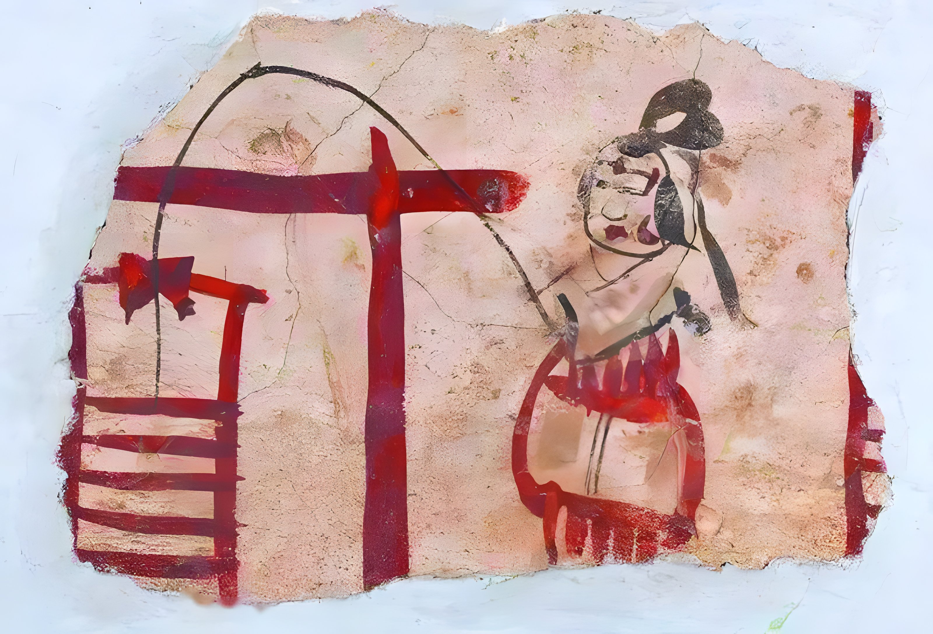 前燕鎏金镂空翼形片铜鞍桥饰